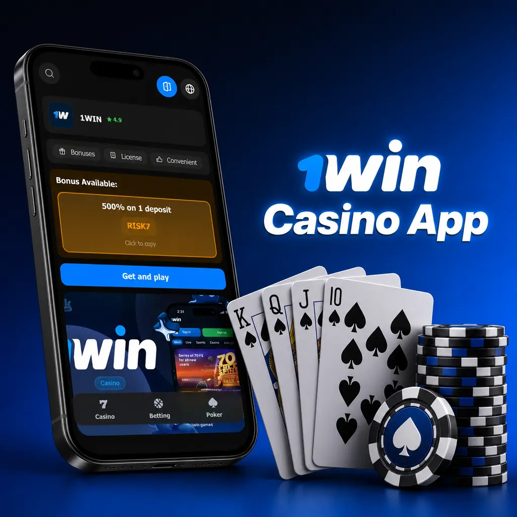 1win casino app interface showing slots, live dealer games, and promotions from top providers like Evolution Gaming and Pragmatic Play