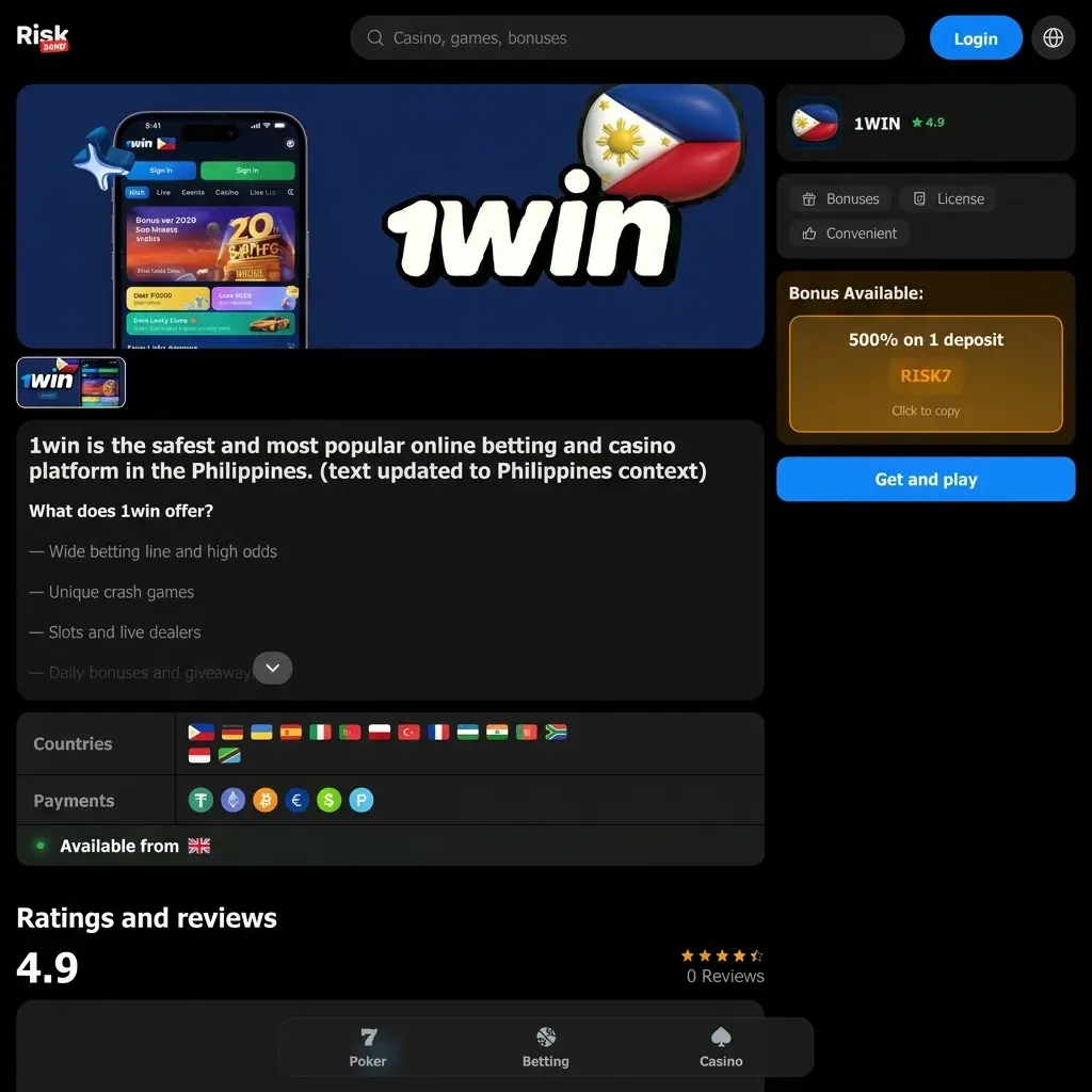 1win Live Casino with professional dealers streaming HD Baccarat, Blackjack, Roulette, and Game Shows for Filipino players