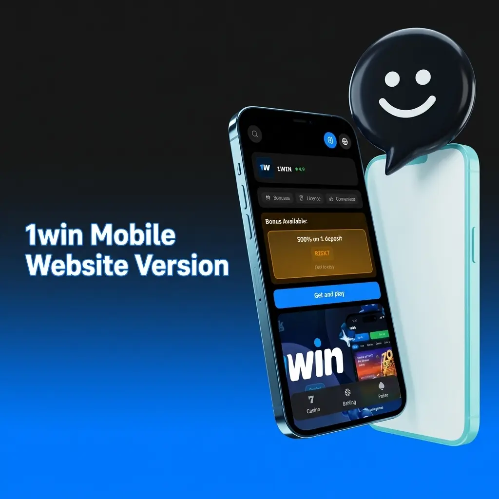 1win mobile website version displayed on a smartphone with sports betting and live casino options optimized for small screens
