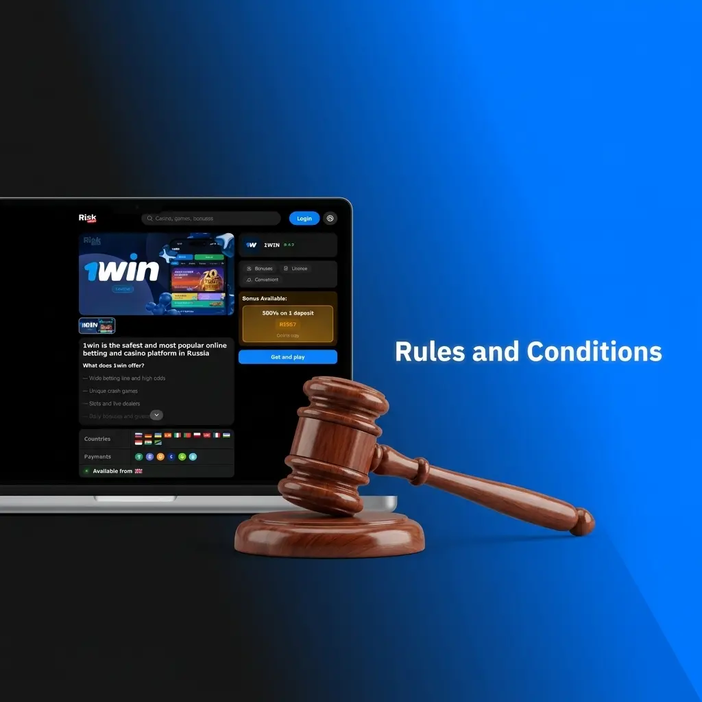 1win platform rules and conditions including age requirement, one account policy, bonus terms, and identity verification