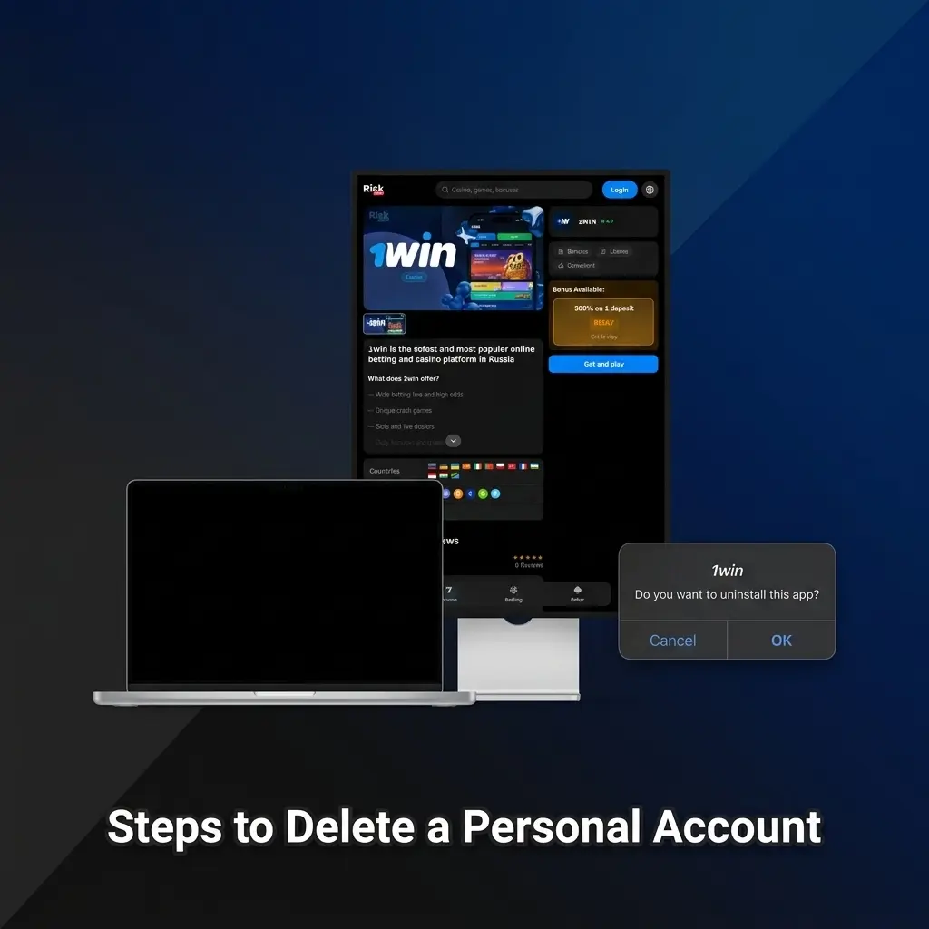 Steps to delete a 1win personal account including logging in, accessing settings, and contacting support for closure assistance