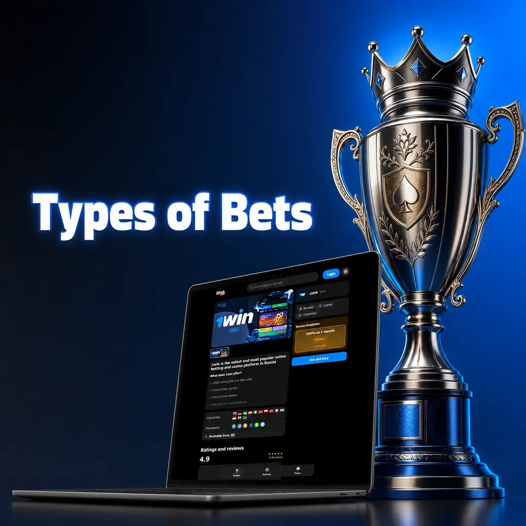 Diagram showing types of bets: single, express accumulator, and system bets with descriptions of each betting option