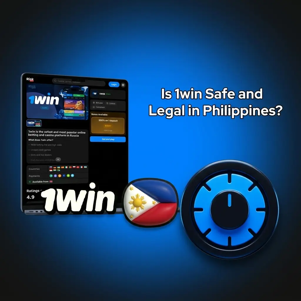 1win casino site displaying Curaçao eGaming license, SSL encryption badge, and responsible gaming tools for Philippines players