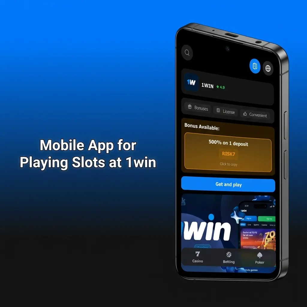 1win mobile app interface showing slots catalogue with touch-screen navigation for Filipino players on Android and iOS