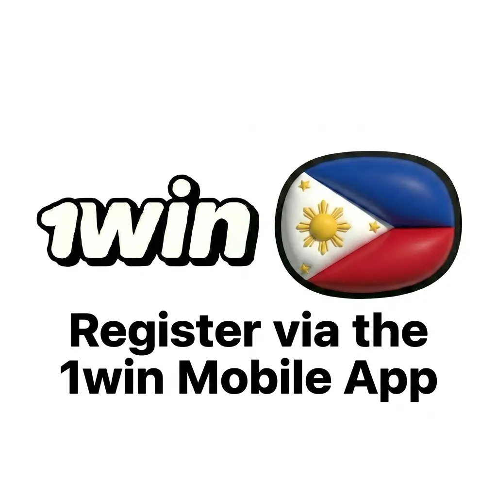 1win mobile app registration screen showing sign-up options including phone, email, one-click, and social media on a smartphone