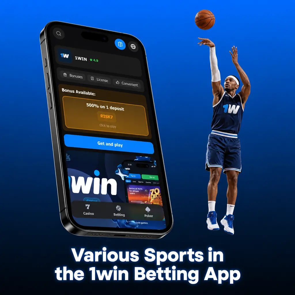 1win betting app sports selection showing football, basketball, tennis, eSports, and more for Philippine users